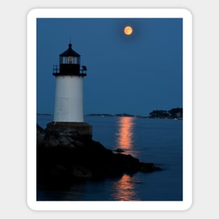 Moon over Winter Island Salem MA Sticker